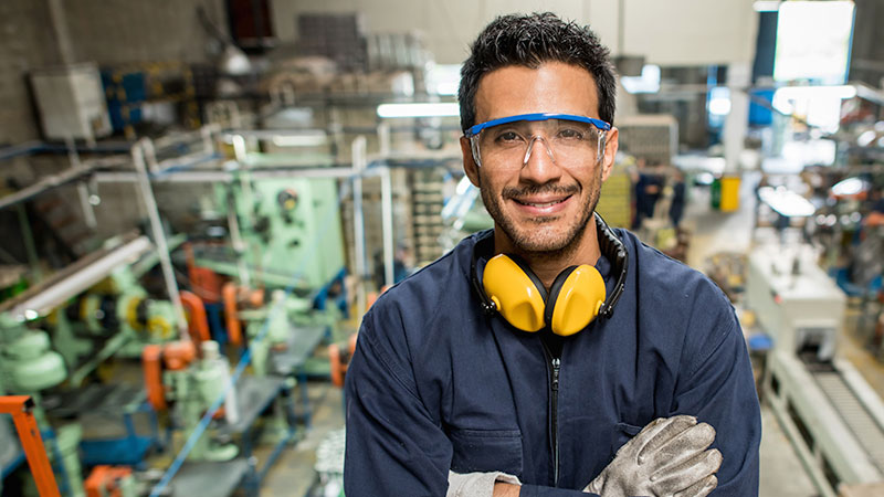 worker in manufacturing room