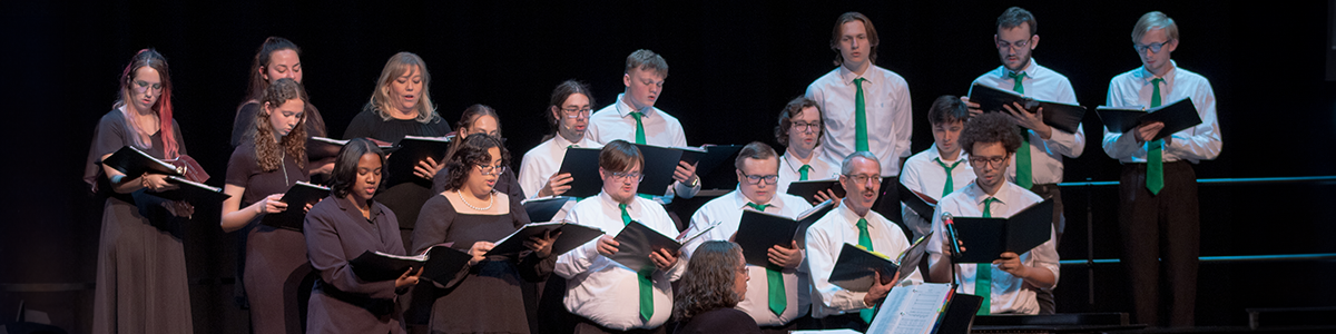 choir singing in Pryor Gallery