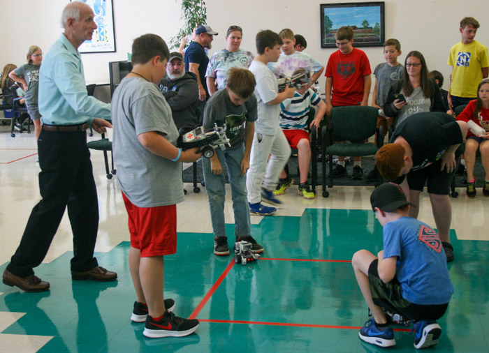 Campers at last year’s Columbia State Community College Robotics: Battle Bots summer camp.