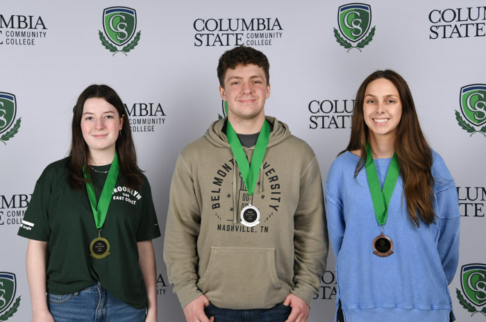 Essay Winners (left to right): First place winner, Reiley Schmid of Summit High School; second place winner, Andrew Littleton of Loretto High School; and third place winner, Hannah Davidson of Hickman County High School.