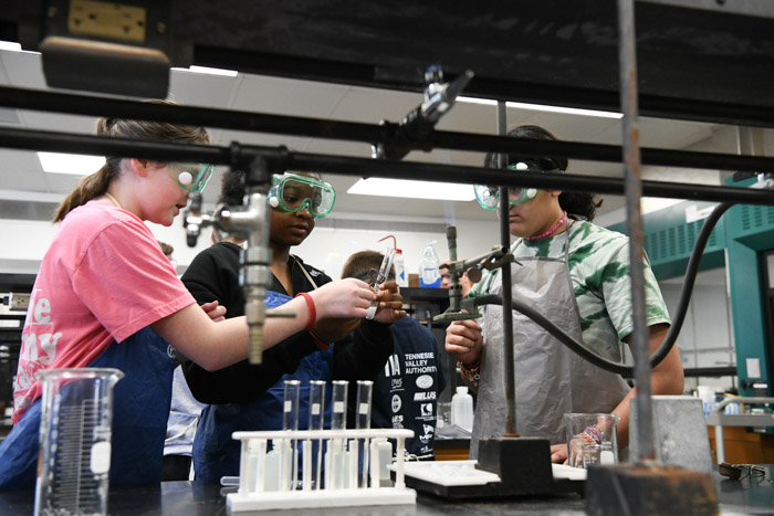 Students attending a recent STEM event at Columbia State Community College.