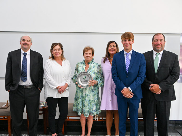 The family of Tommy Hawkins received the President’s Award of Honor for Distinguished Service. Pictured (left to right): Tim Hawkins, Kathryn Hawkins, Patricia Hawkins, Re Kelso, Jackson Kelso and Kirk Kelso.