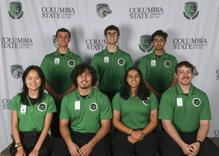 Pictured, front row (left to right): Williamson County emergency medical technician graduates Grace Lu, Jaxon Spinell, Sara Kulkarni and Joshua Forsee. Pictured, back row (left to right): Samuel Reyes, Adam Spector and Rohan Dasgupta. Not pictured: Kate Duncan Warner and William Rainey. 