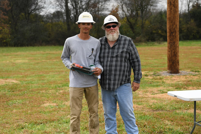 Jeremiah Roan from Mount Pleasant receives the Pre-Apprentice Lineworker Academy Outstanding Student Award.