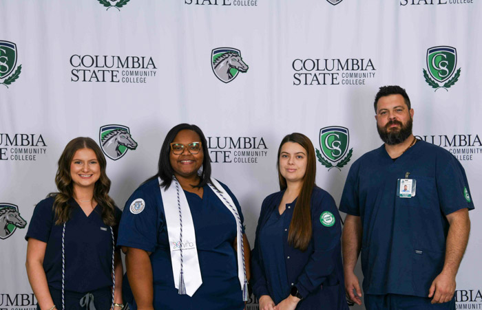 Pictured (left to right): Giles County graduates Abigail Duncan, Lauren Gilbert, LeighAnn Owens and Sawyer Phelps.